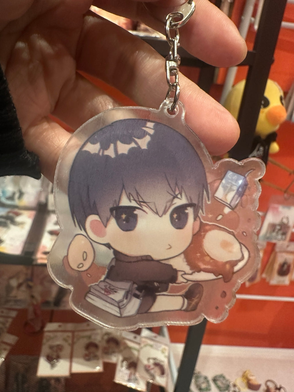 Tobio Kageyama chibi acrylic keychain in close-up photo