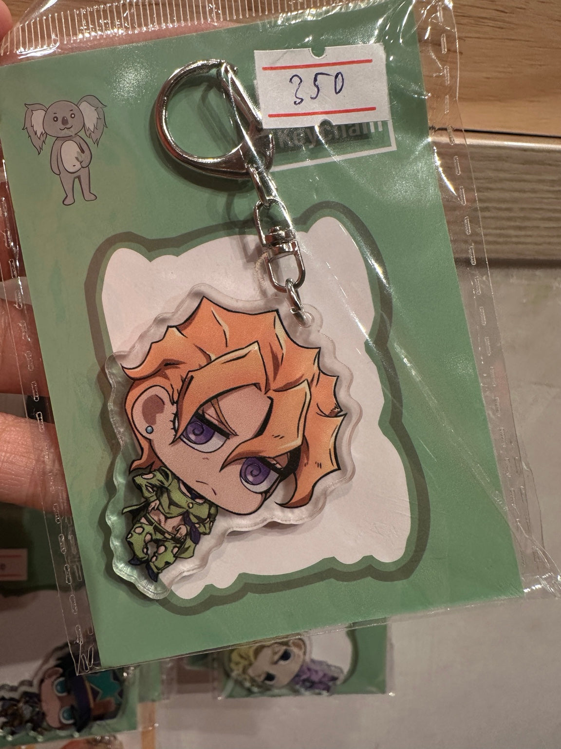 Pannacotta Fugo keychain in packaging with 350 RSD price label