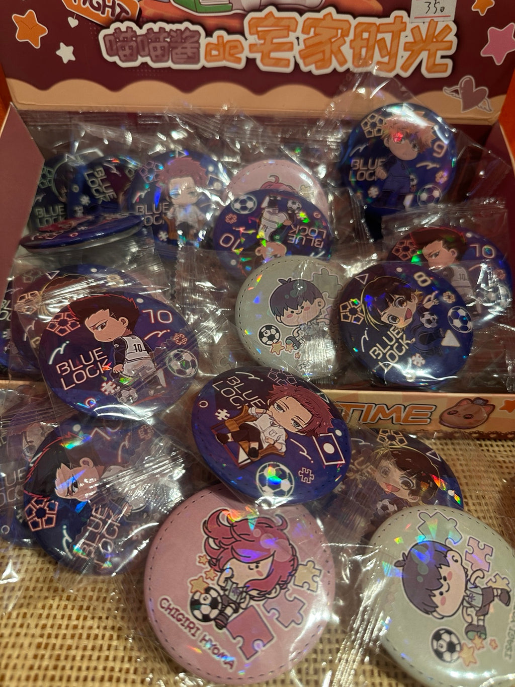 Blue Lock holographic chibi pin badge assortment – one random badge per order