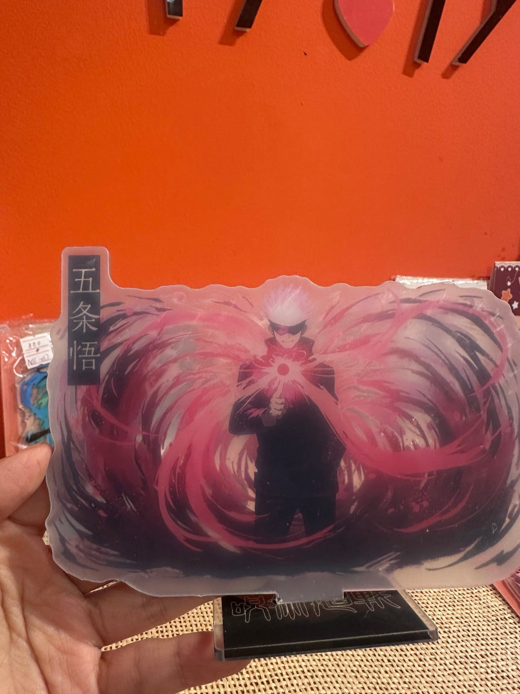 Gojo Satoru acrylic stand closeup