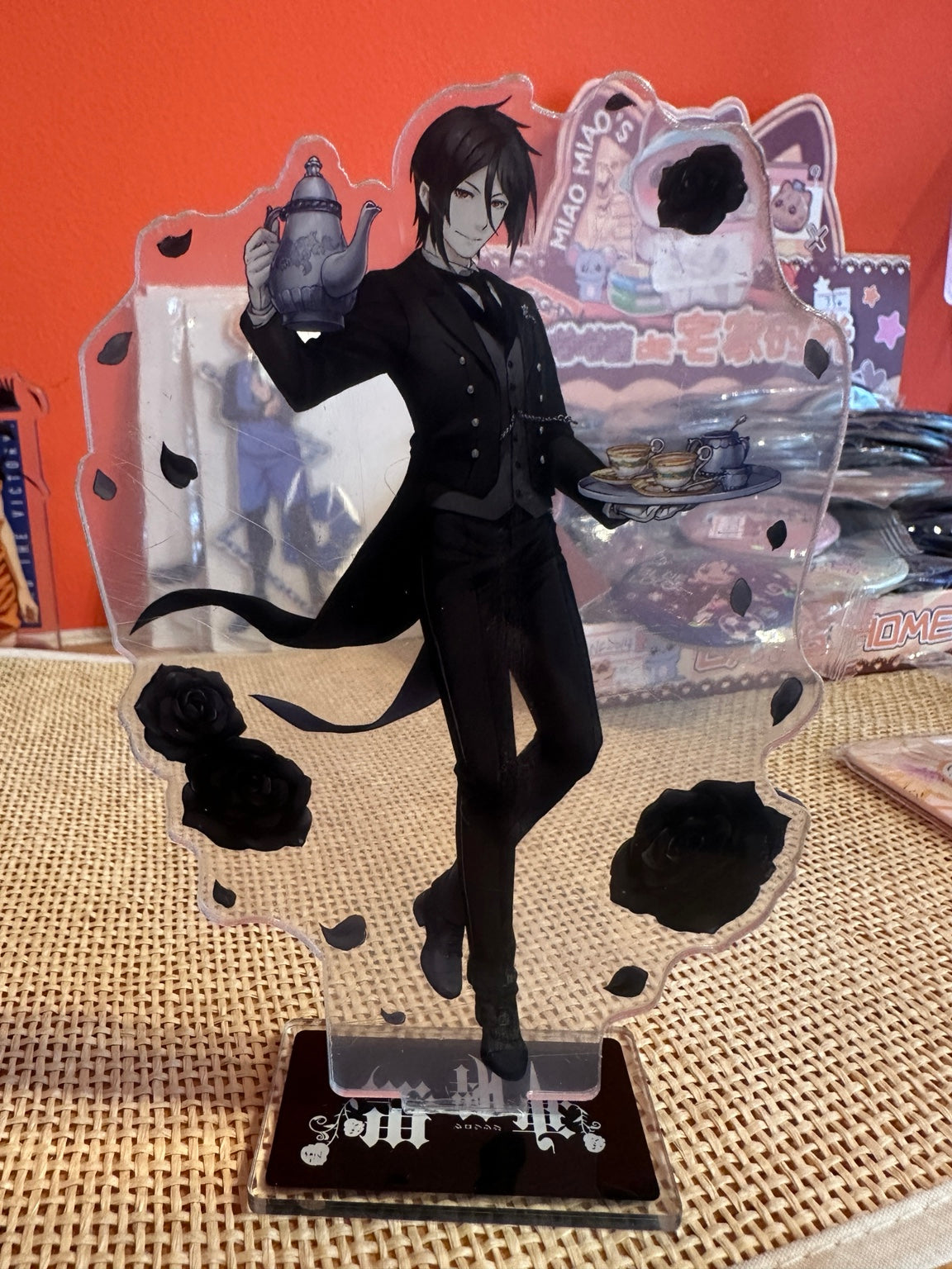 Black Butler Sebastian Michaelis Acrylic Standee – Tea Set & Black Roses – photo 1