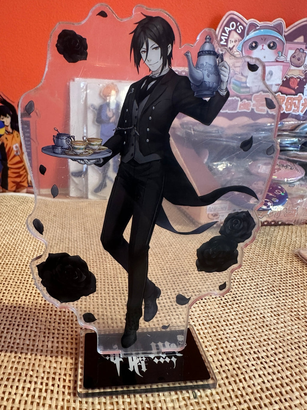 Black Butler Sebastian Michaelis Acrylic Standee – Tea Set & Black Roses – photo 2