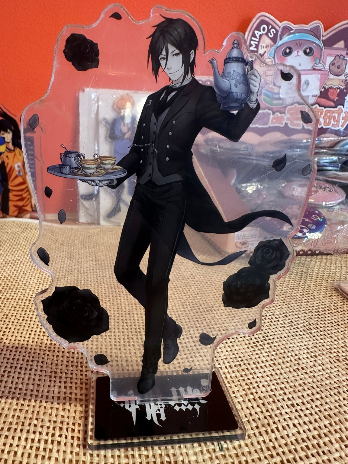 Black Butler Sebastian Michaelis Acrylic Standee – Tea Set & Black Roses – photo 2
