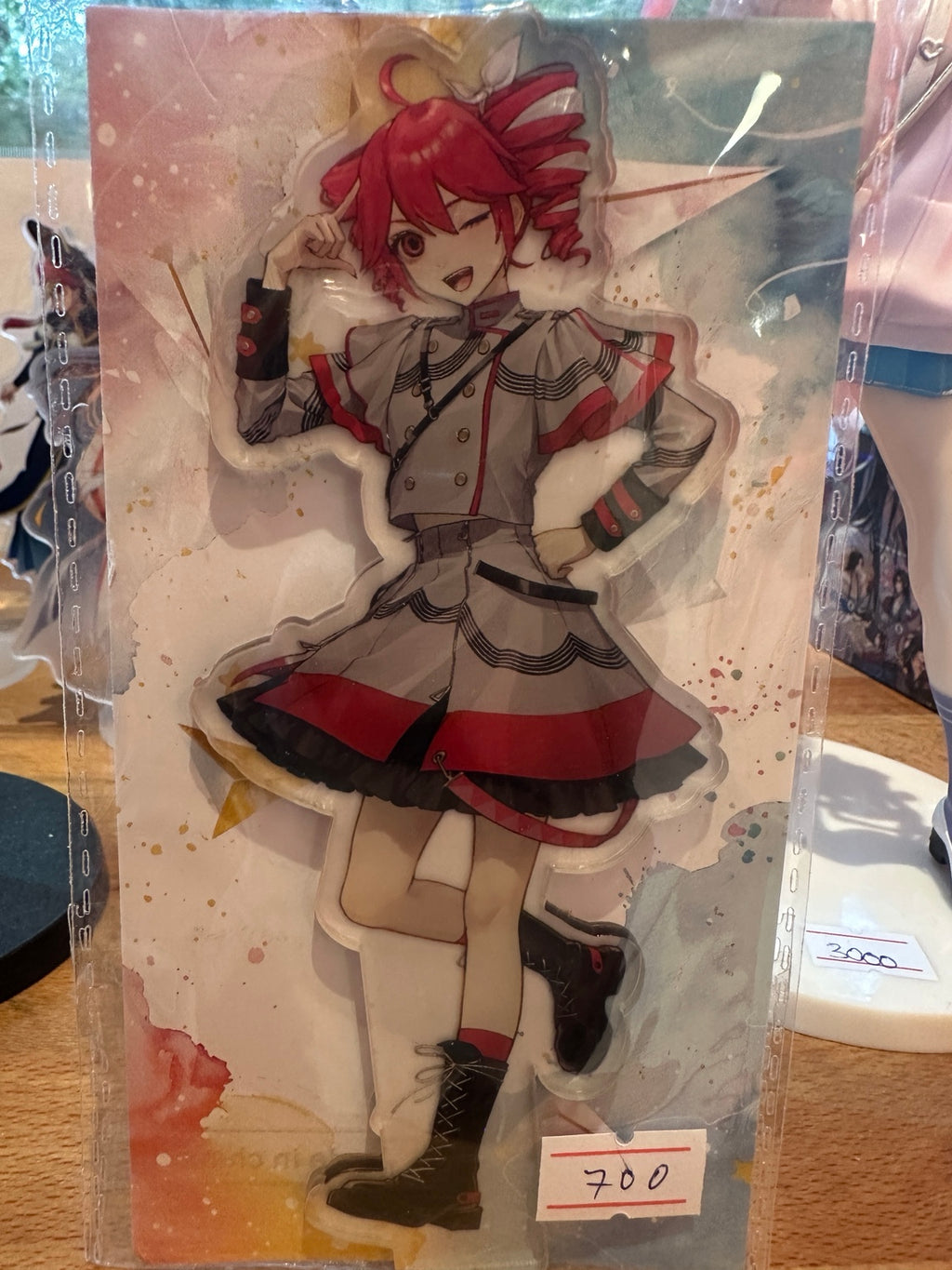 Kasane Teto grey and red pose B acrylic stand — ANF-005