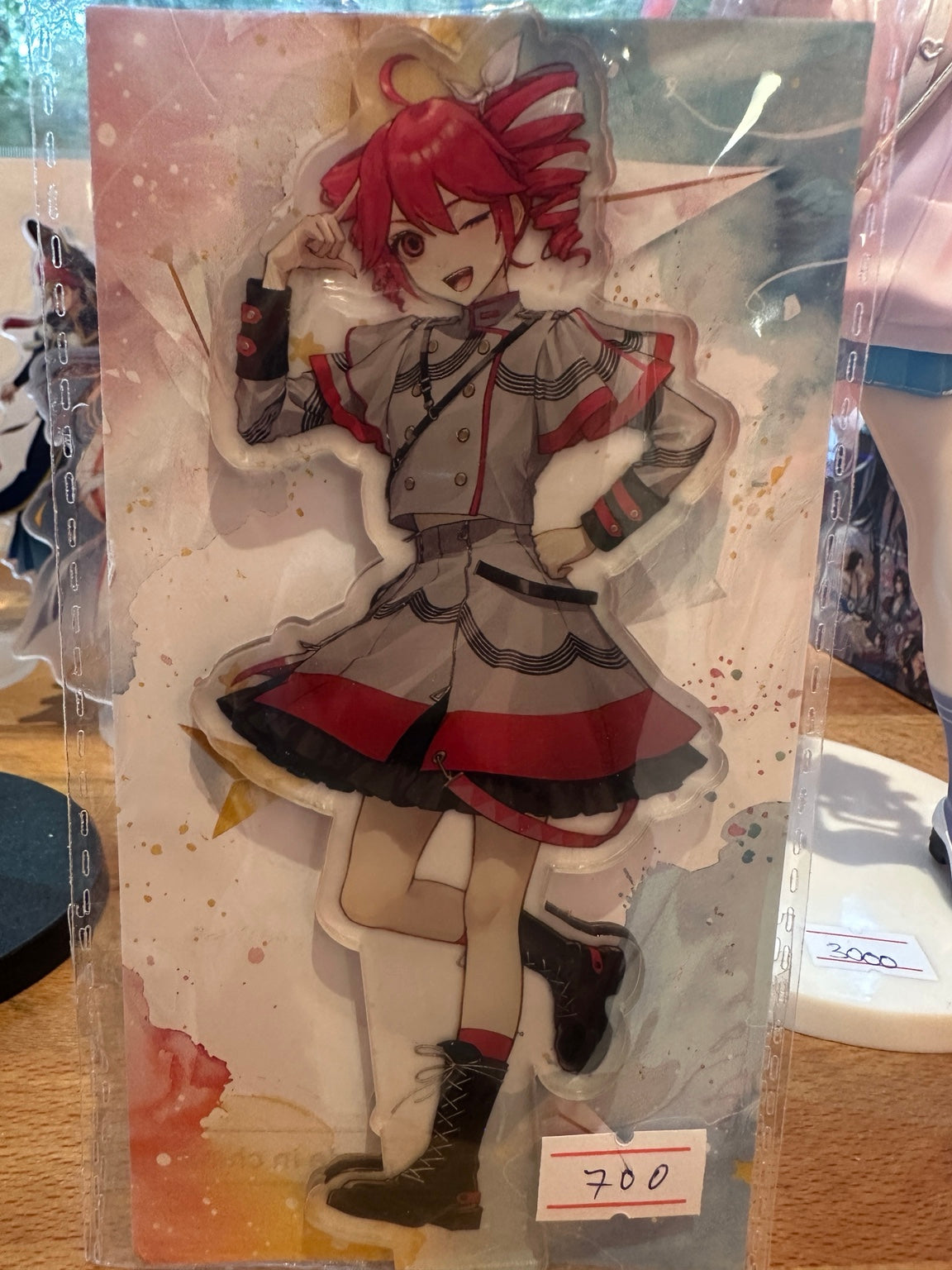 Kasane Teto grey and red pose B acrylic stand — ANF-005